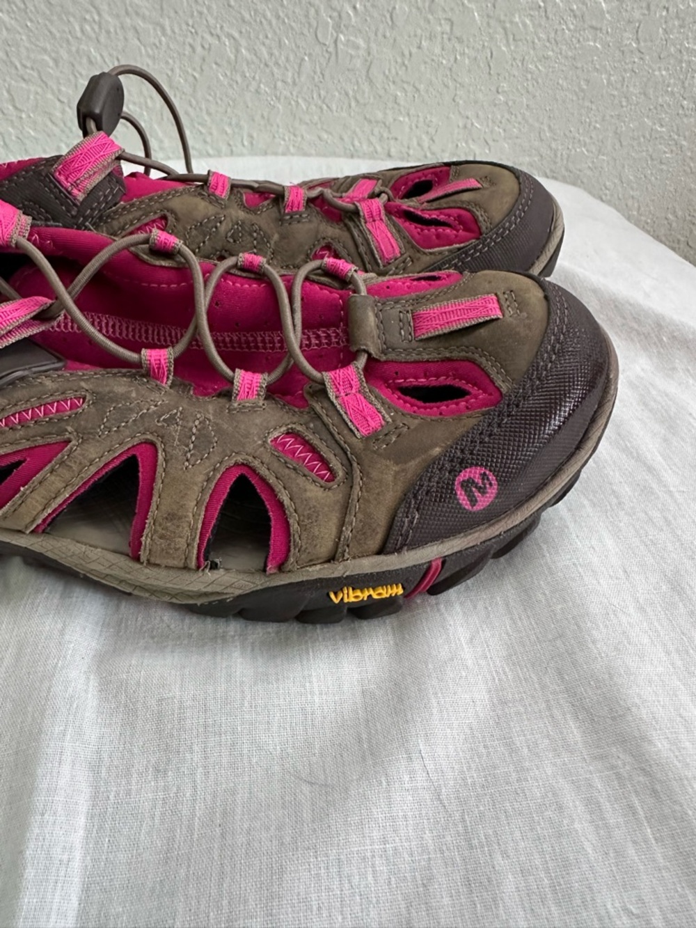 Merrell All Out Blaze Sieve Womens 9.5 Brown Pink Hiking Water Sandals Vibram - Picture 4 of 10